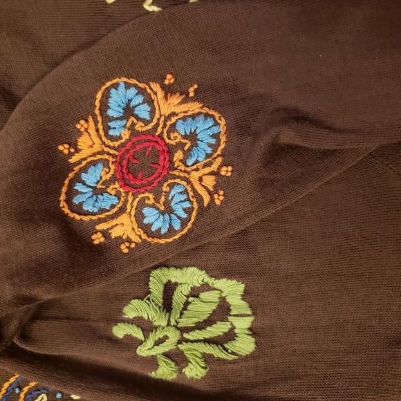 BCBG MAXAZRIA Brown Silk Cotton Tie Wrap Cardigan - Picture 11 of 14